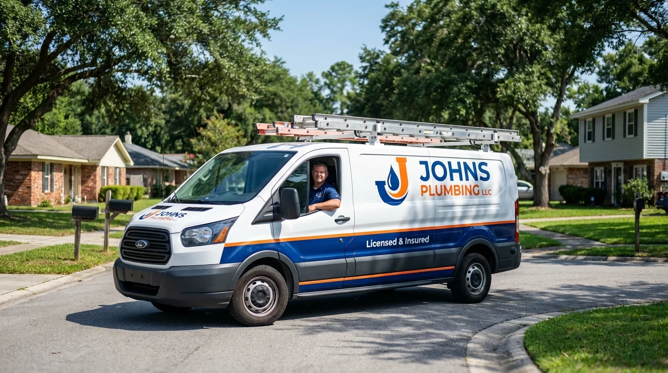 Johns Plumbing LLC service van in Colleyville, TX