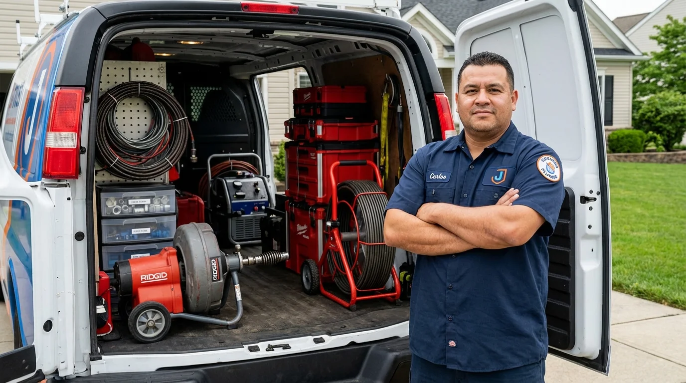 Professional drain cleaning equipment and Johns Plumbing LLC plumber in Colleyville