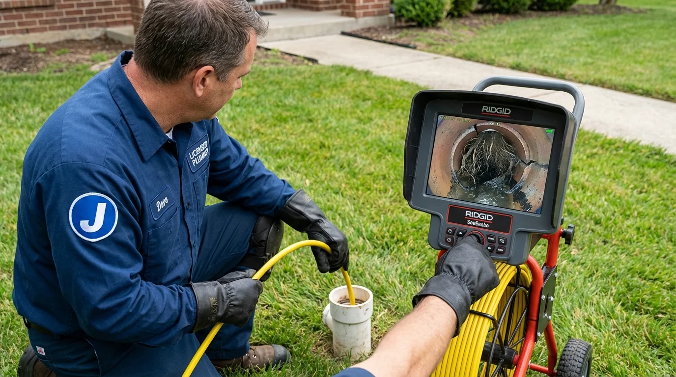 Sewer camera inspection being performed by Johns Plumbing LLC in Colleyville